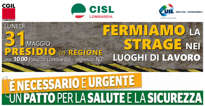 31/5/21 CGIL CISL UIL - Presidio Regione Salute Sicurezza